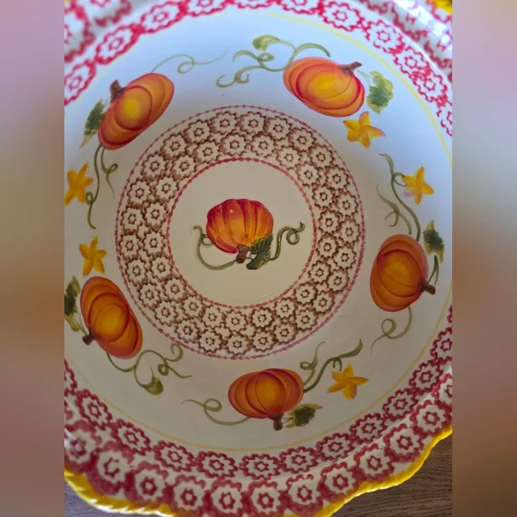 5 Piece Temptations Fall Ceramic Serving Bowl Dish Set - Picture 12 of 16